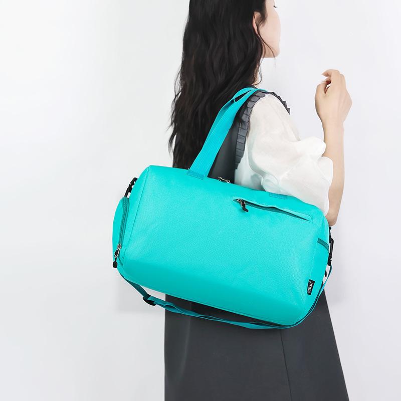 Einfache lässige Nass- und Trockensport-Gymnastiktasche mit Schuhfach im Silo-Stil, großes Fassungsvermögen, handgepflanzte einfarbige Reisetasche
