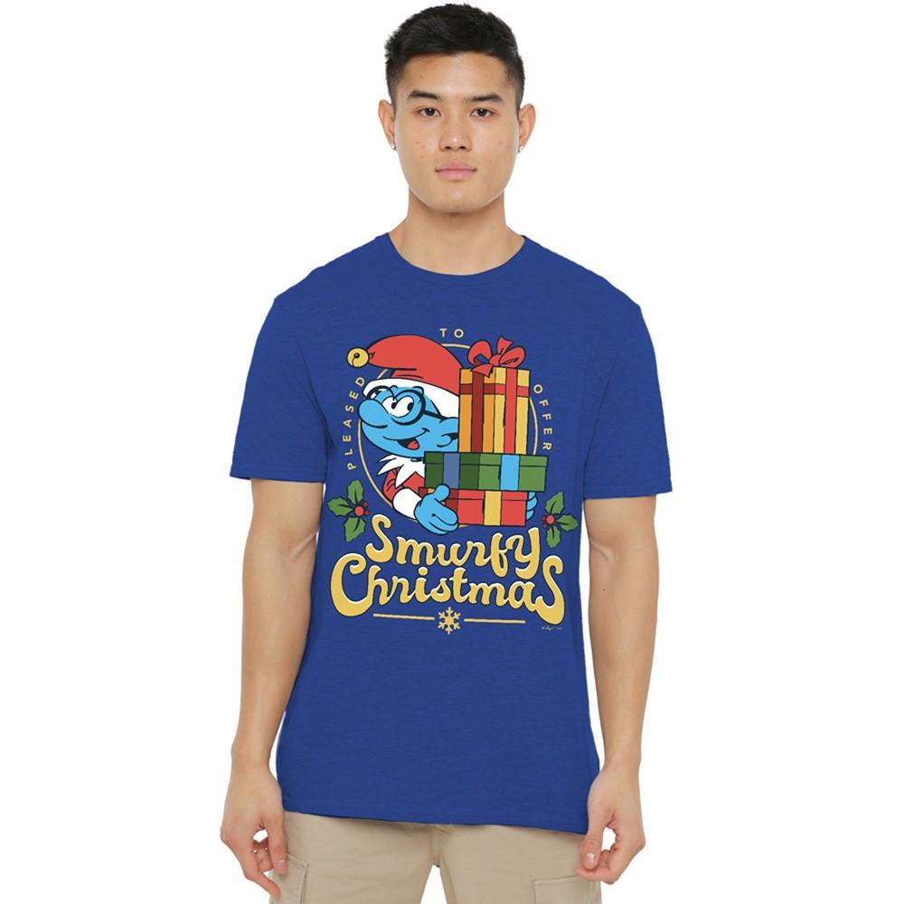 Smurfs Smurfy Christmas With Brainy Smurf T-Shirt S-3XL Royal XXXL