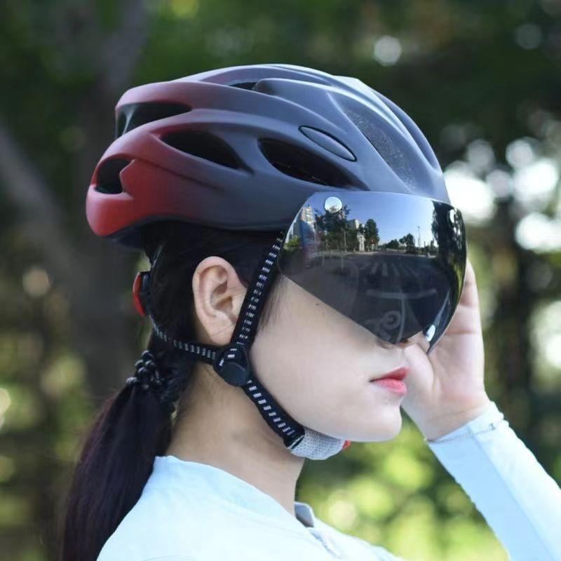 Starke magnetische Brille Sicherheits-Fahrradhelm professionelle Qualität Sommer-Fahrradhelm Herren winddicht Sand High-End-Helm