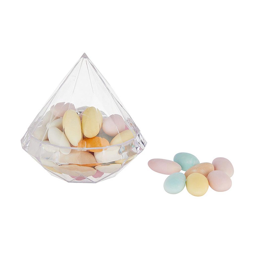 Packung mit 10 dekorativen Diamant-Bonbonbehältern aus Kunststoff, langlebige Kunststoff-Diamanten, Bonbongläser für Gastgeschenke und Dekorationen
