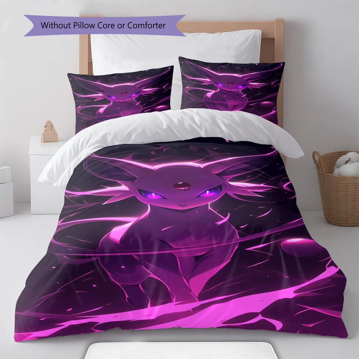 

Pokémon Bedding Set Magical Pokémon Glow Anime Duvet Cover Polyester Soft Comforter Set -QJY 135x200cm