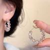 1 Pair of 18K Golden Plated Sparkling Synthetic Zirconia Delicate Circle Earrings, Light Luxury And Versatile Women'S Earrings, Perfect Gift for Her
