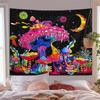 1pcFluorescent colored mushroom tapestry, ultraviolet black light natural plant forest moon flower mysterious night sky tapestry