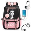 Large Capacity Schoolbag with Shoulder Strap; Student Three-piece Pencil Case Set