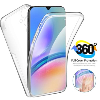 360 doppelseitige Ganzkörperhülle für Samsung Galaxy S24 S23 Ultra Plus FE A05 A05S A15 A25 A35 A55 A04 A04S A14 A24 A34 A54 5G 4G Clear Soft Cover