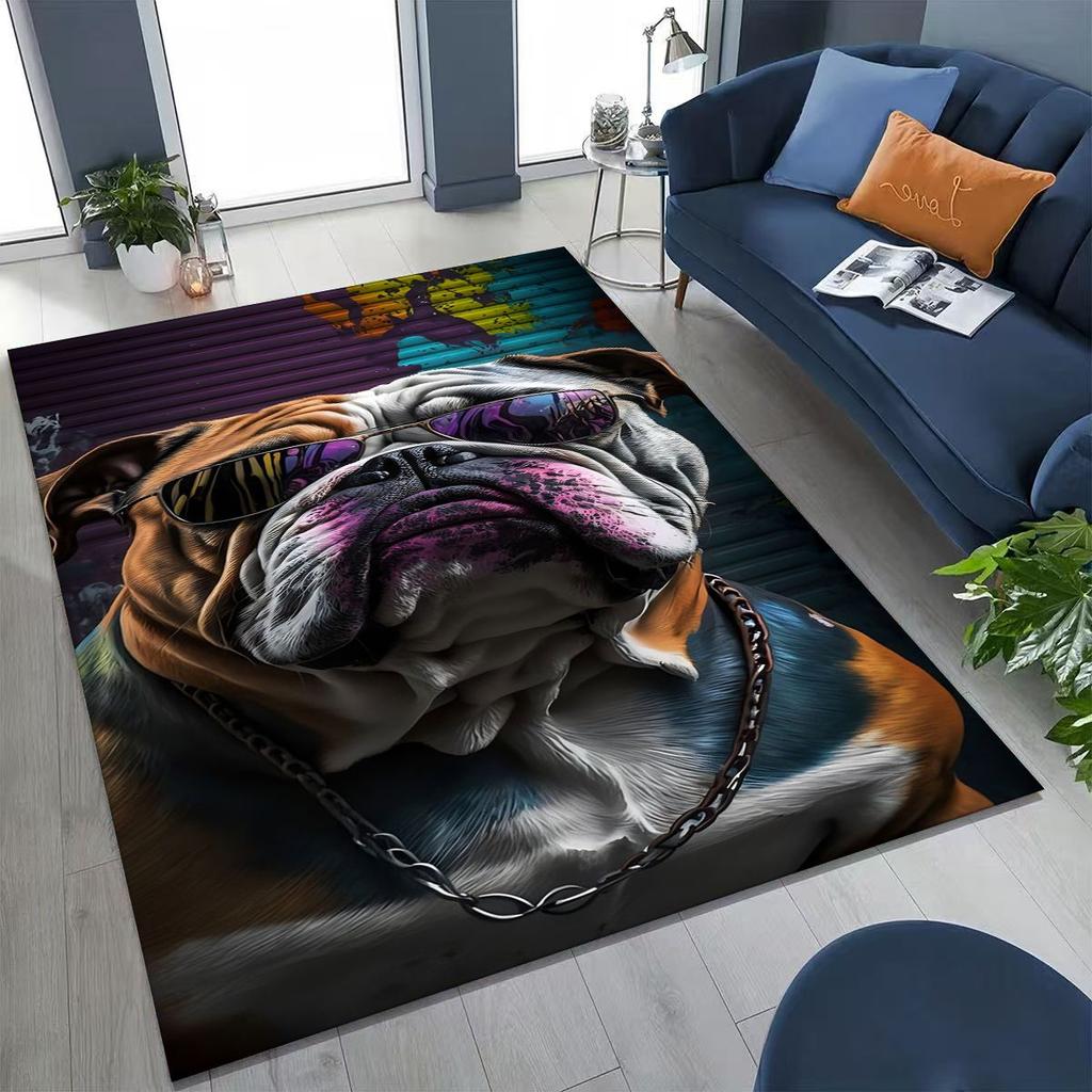 New French Bulldogs Pit Bull Dogs Rug for Bedroom Living Room Sofa Home Doormat Decor, Large Kids Play Non-slip Floor Mat