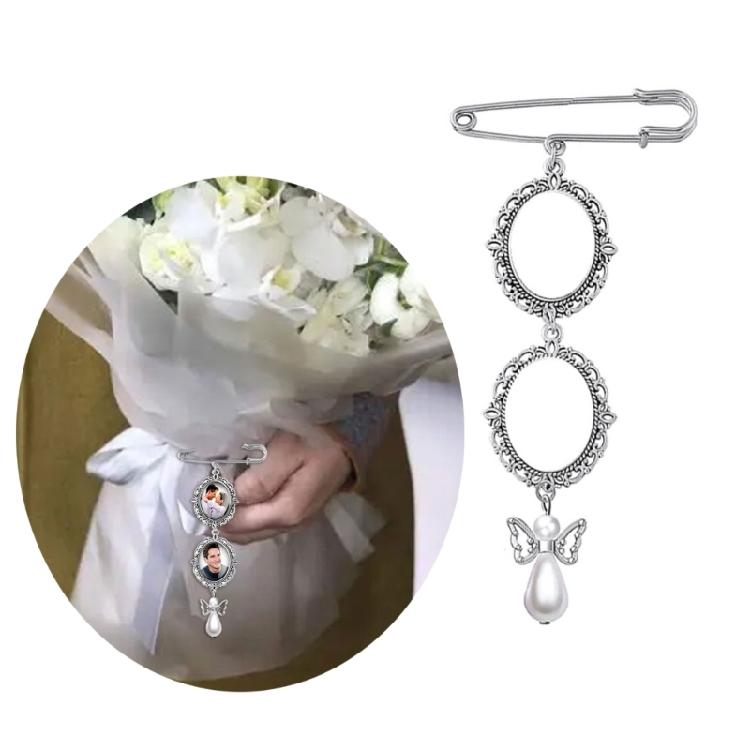 Blank Badge Pin Photo Frame Brooch Heat Transfer Blank Lapel Pin Alloy Material