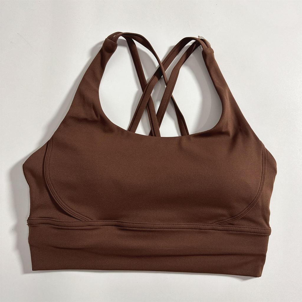 Women's Shockproof Multi-Strap Sports Bra with Chest Pad