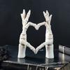 Hand Gesture Desk Statues Love Ornaments,Couple Statue, Creative Wedding Home Desktop Decor,Heart Shape Hand Figurines For Living Room Shelf Coffee