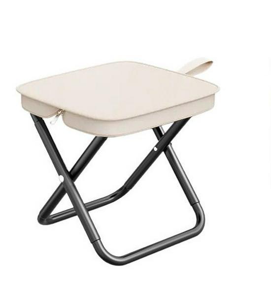 Chaise de Camping Pliante Portable et Tabouret Multifonctionnel avec Pochette pour Crayons