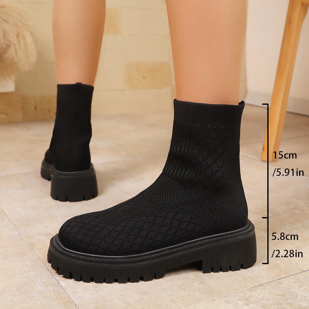 Scarpe Taglie Forti da Donna 35-42 Moda Autunnale Donna Slip-on Piattaforma Rete Traspiranti Comode Stivali Ballerine Casual Scarpe da Donna