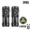 High Strong Power LED Flashlight Built-in Battery Type-C Rechargeable with Pen Clip Torch Outdoor Camping Emergency Lantern
