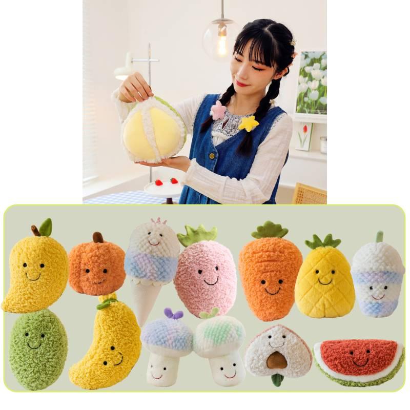 Customizable Soft Stuffed Fruit And Vegetable Toys For Kids