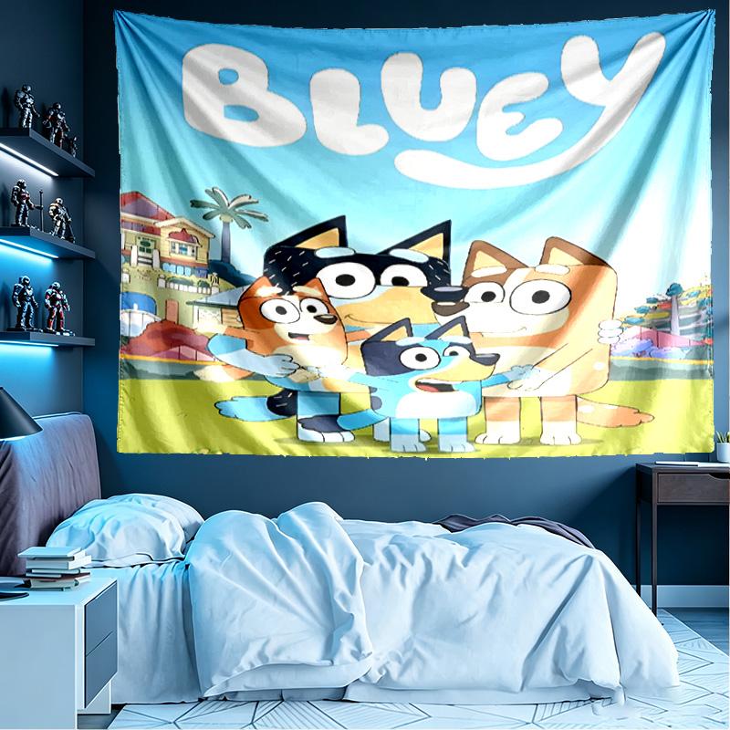 Bluey Print Tapestry, Lightweight Wall Hanging, for Bedroom, Dorm, Living Room, Home Art Decor, Birthday Christmas Gift for Friends