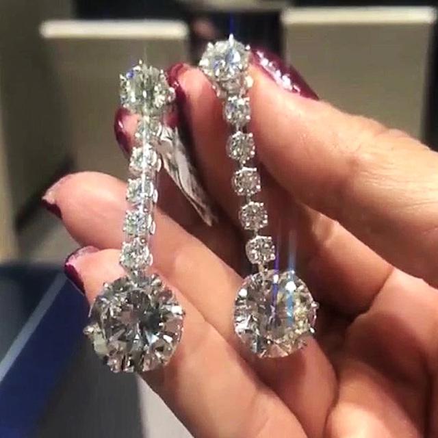 

Новые роскошные женские серьги с блестящим фианитом, простые элегантные женские аксессуары для свадебных и помолвочных украшений