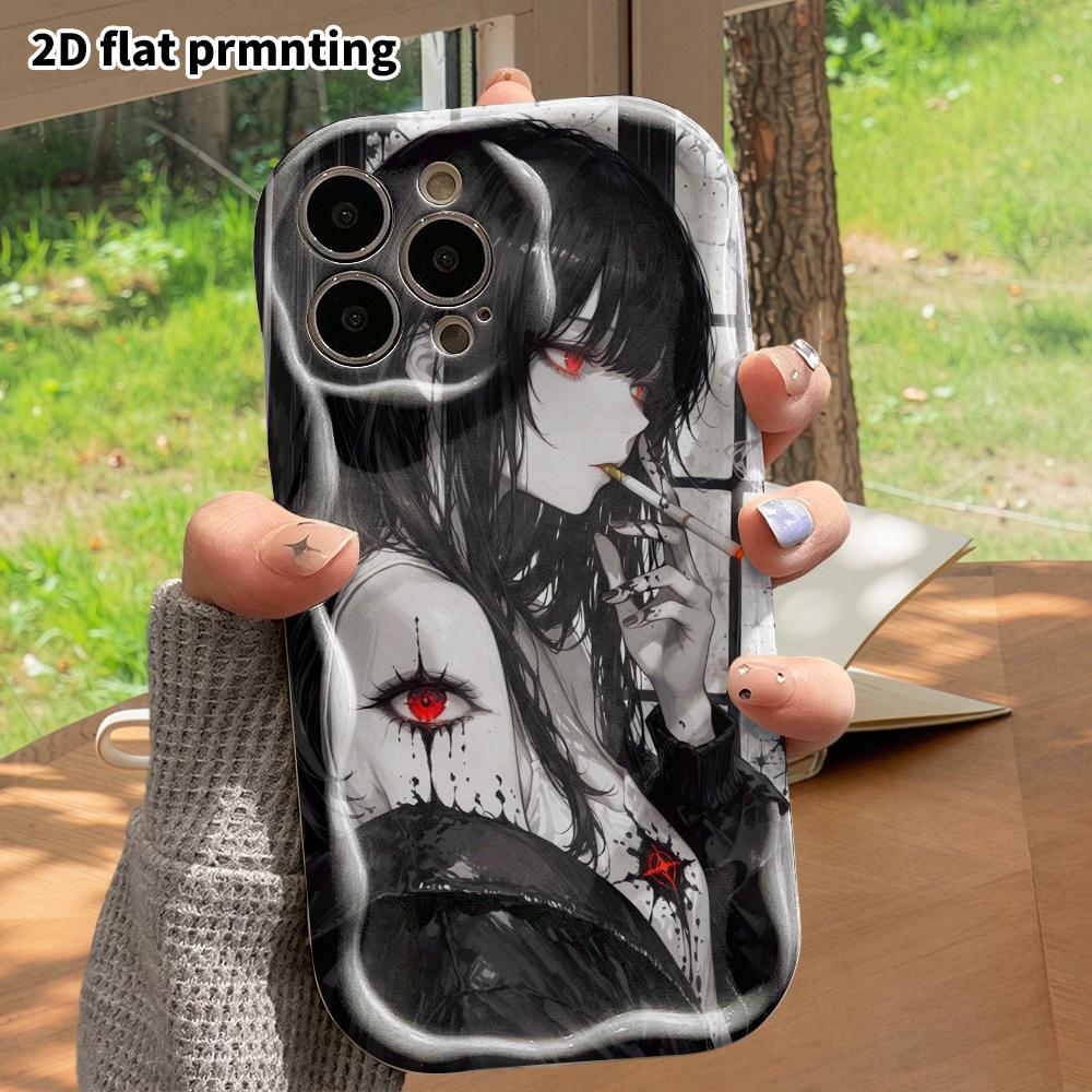 Phone Case: 2D flat, fits iPhone 18 17 16 15 14 13 12Pro protective case, demon eye tattoo, perfect Christmas and Halloween holiday gift