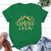 Funny Camping Crew Print T-Shirt Summer Camper T Shirt Women Men Short Sleeve Loose Shirts