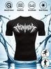 Mens Black Compression Short Sleeve T-Shirt White Death Metal Tribal Graphic Absorb Sweat Quick Dry High Elasticity Gym And MMA Athletic Top