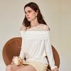 Waiwaiaiem Yy_Lace Straight Shoulder White Top