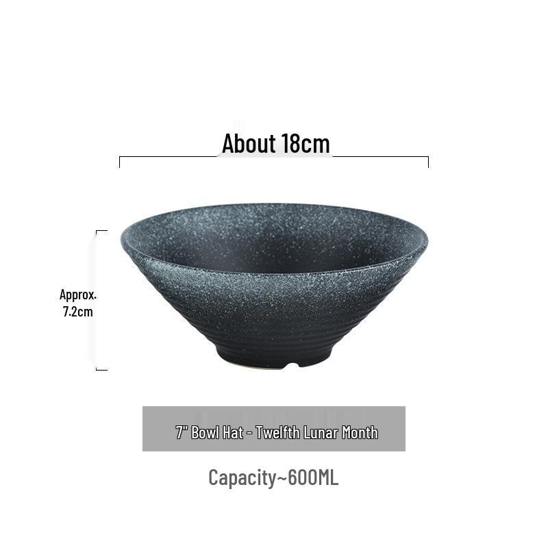 Japanese Ceramic Dòulì Ramen Bowl – Retro Coarse Pottery, High-End, Large Open-Mouth Trumpet Design, Ideal for Home Tableware