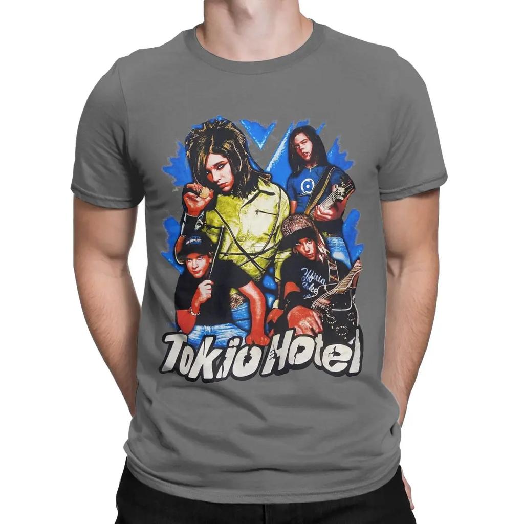 Men T-Shirt Tokio Hotel Poster Art Funny Cotton Tee Shirt Short Sleeve Bill Kaulitz T Shirts O Neck Clothing Birthday Present