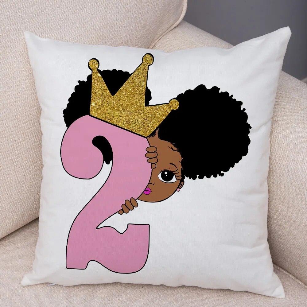 Home Decor African Baby Sofa Cushion Cover Bedroom Home Kids Room Decor Cute Cartoon Girl Pillowcase