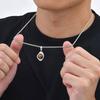 Vnox Tiger Eye Stone Irregular Pendant Neckalce for Men, Waterproof Stainless Steel Natural Stone Necklaces, Anniversary Gifts
