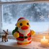 Christmas Santa Claus Duck Figurine Cartoon Santa Duck Resin Statue Sculpture Xmas Holiday Party Desktop Decoration