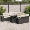 VidaXL Garden Lounge Set 9 Pcs with Cushions Black Wicker 3326767