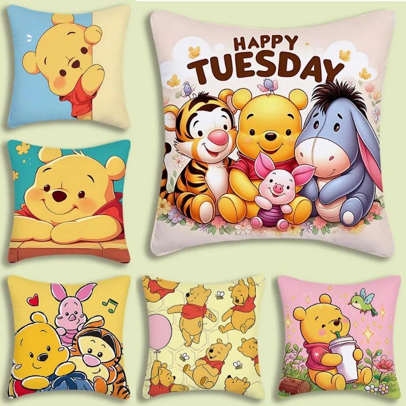 Cartoon Winnie the Pooh Pillow Cover Cartoon Sofa Decorative Home Printing Cute Cushion Cover