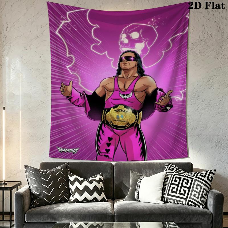 Bret Hart cool Wall Tapestry Aesthetic Wall Hanging Printed Fabric Blanket Decorative Tapestries for Bedroom Living Room Home Decor