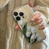 Tulip Minimalist Pattern Phone Case Suitable for iPhone 17 16 15 14 13 12 11 Pro/Max/Plus Anti Drop and Shockproof Back Cover
