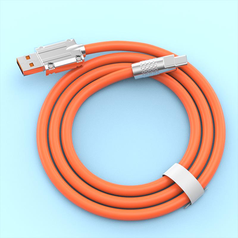 120W Zinc Alloy Fast Charging Cable for Android, Apple, Huawei with LED Indicator