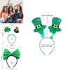 St. Patrick's Day Green Clover Hair Band Elf Hat Headband Set