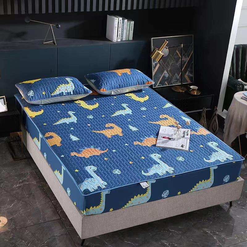 Husă de saltea îngroșată, impermeabilă, de culoare solidă, moale, prietenoasă cu pielea, husă de pat matlasată, dimensiune personalizată, cearșaf îmbrăcat fără fată de pernă