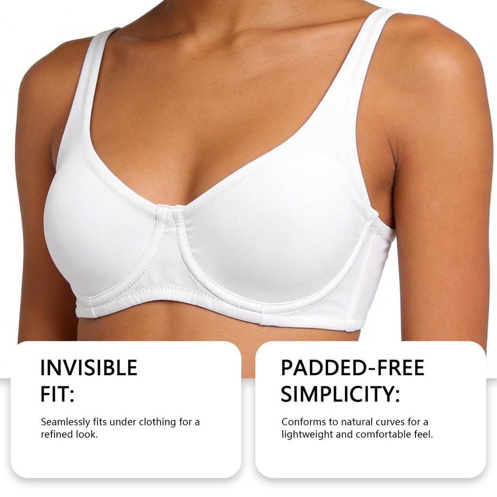 Zeriluna Nude Underwire Non-Padded Bra with Wide Straps - Comfortable, Skin-Friendly Push-Up Lingerie