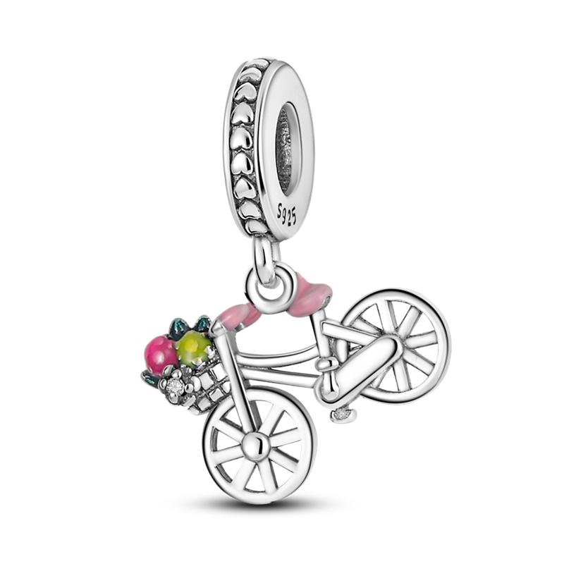 Reise-Charms, japanische Puppe aus Kupfer im blauen Kimono, baumelnde Perlen, passend für Anhänger, Armbänder und Halsketten