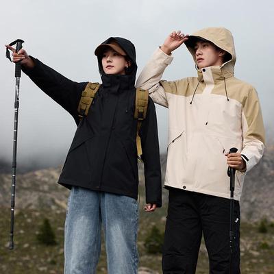 Men's Three-in-One Waterproof Mountaineering Suit with Fleece Lining and Women's Two-Piece Cold Protection Workwear.
