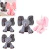 Gray Peek-a-boo Musical Plush Elephant Toy Soft Adorable And Perfect For Toddlers