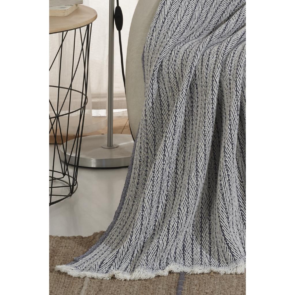 Vera Beżowy Fotel Narzuta na fotel Szal 150 x 200 cm Koc pod telewizor Rzut bawełniany