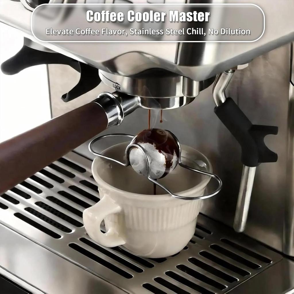 2 Stück Espresso-Kühlkugel, Wiederverwendbare Metall-Eiswürfel, Gefrorene Edelstahl-Eiskugeln für Kaffee, Whiskey & Mehr Getränke,Kühler-Geschenk zum Geburtstag