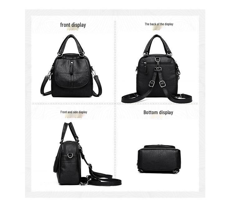 Women's Versatile PU Leather Backpack - Large Capacity Casual Handbag Schoolbag