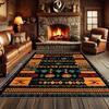 Southwestern Tribal Area Mat - Aztec Geometric Pattern Machine Washable Non-Slip  Polyester Mat, Vibrant Bohemian Decor for