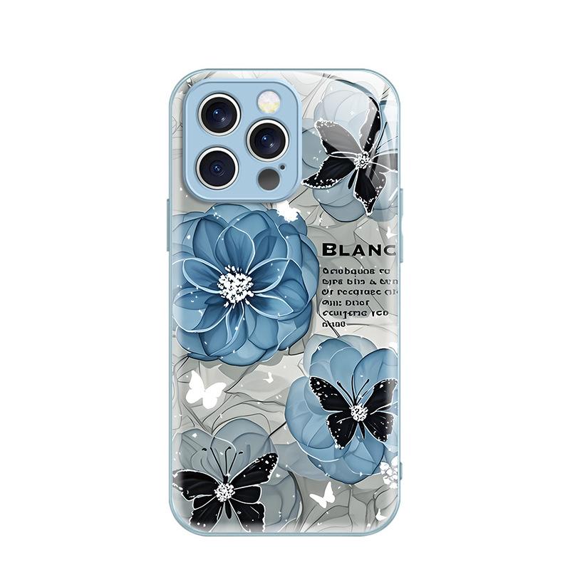 Ins Wind Retro Rose Butterfly Mobile Phone Case Apple 14 Epoxy Anti-drop Case iPhone17Pro Women's High Value