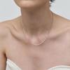 Collana S925 in Argento Puro Estremamente Sottile Stile Cool per Uomini e Donne, Catena a Osso di Serpente Argento Lucido Ins Lusso Leggero, 1MM Impilabile per Indossare