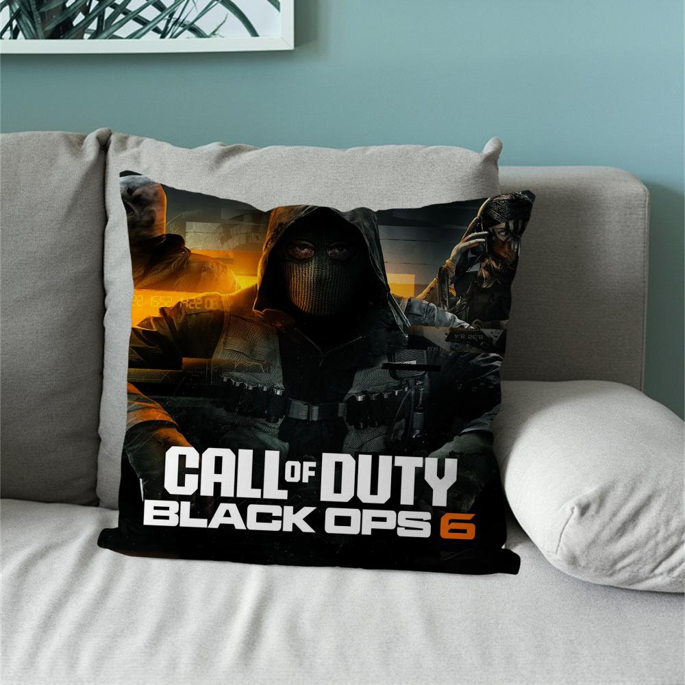 Herní povlak na polštář Pohovka Obývací pokoj Ložnice Čelo postele Polštář opěrky zad Čtvercový C-Call of D-Duty-s Black Ops 6 Polštář Doba spánku