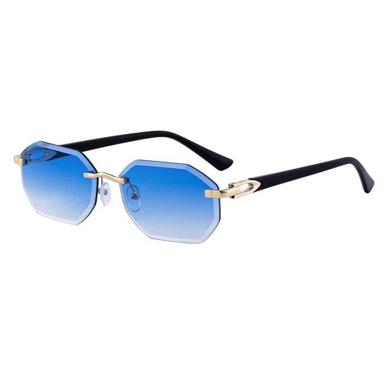 

Солнцезащитные очки без оправы с бриллиантовой отделкой, мужские солнцезащитные очки высокого класса, модные мужские оттенки