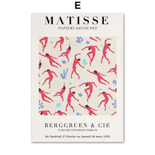 Poster e Stampe Astratte di Foglie Vintage Matisse Paesaggio Nordico Arte da Parete Pittura su Tela Immagine da Parete per Decorazione Soggiorno