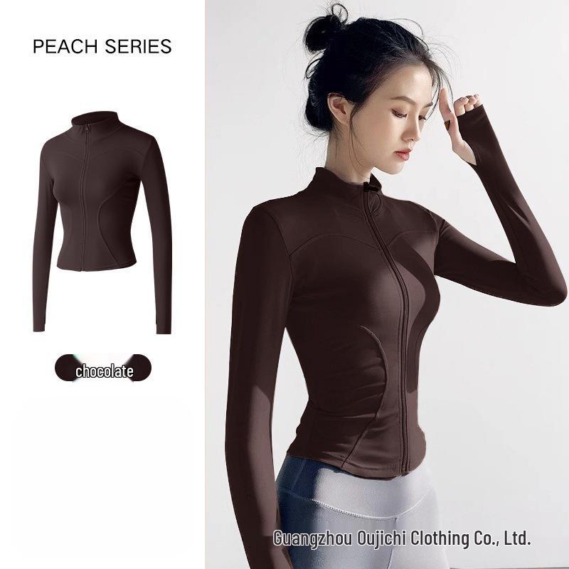 Autumn & Winter Women's Zipper Slim-Fit Yoga Top: Butt-Lifting, Body-Shaping, Sun Protection & Quick-Drying