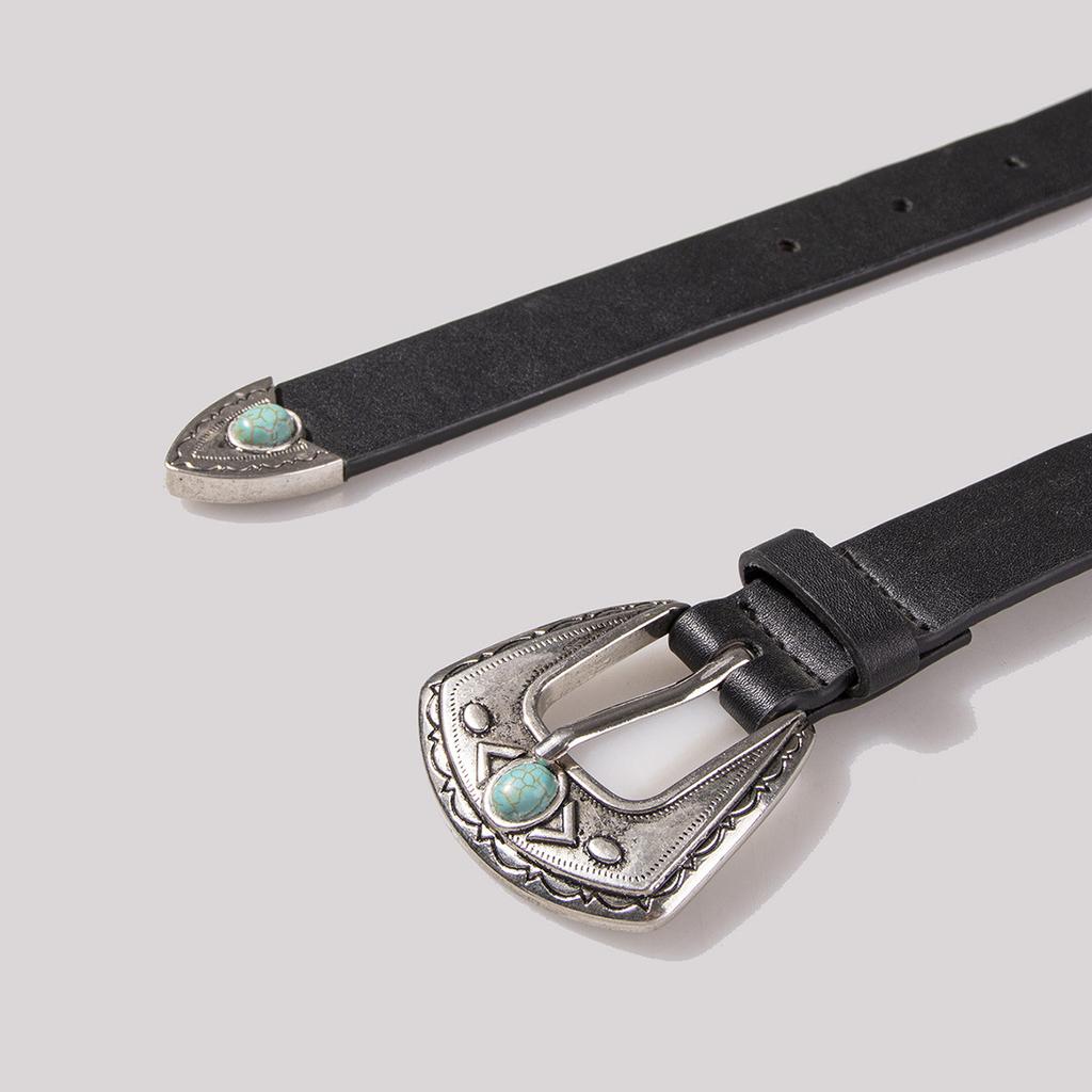 New Turquoise Western Buckle Women's Versatile Basic Belt and Women's Waist Belt